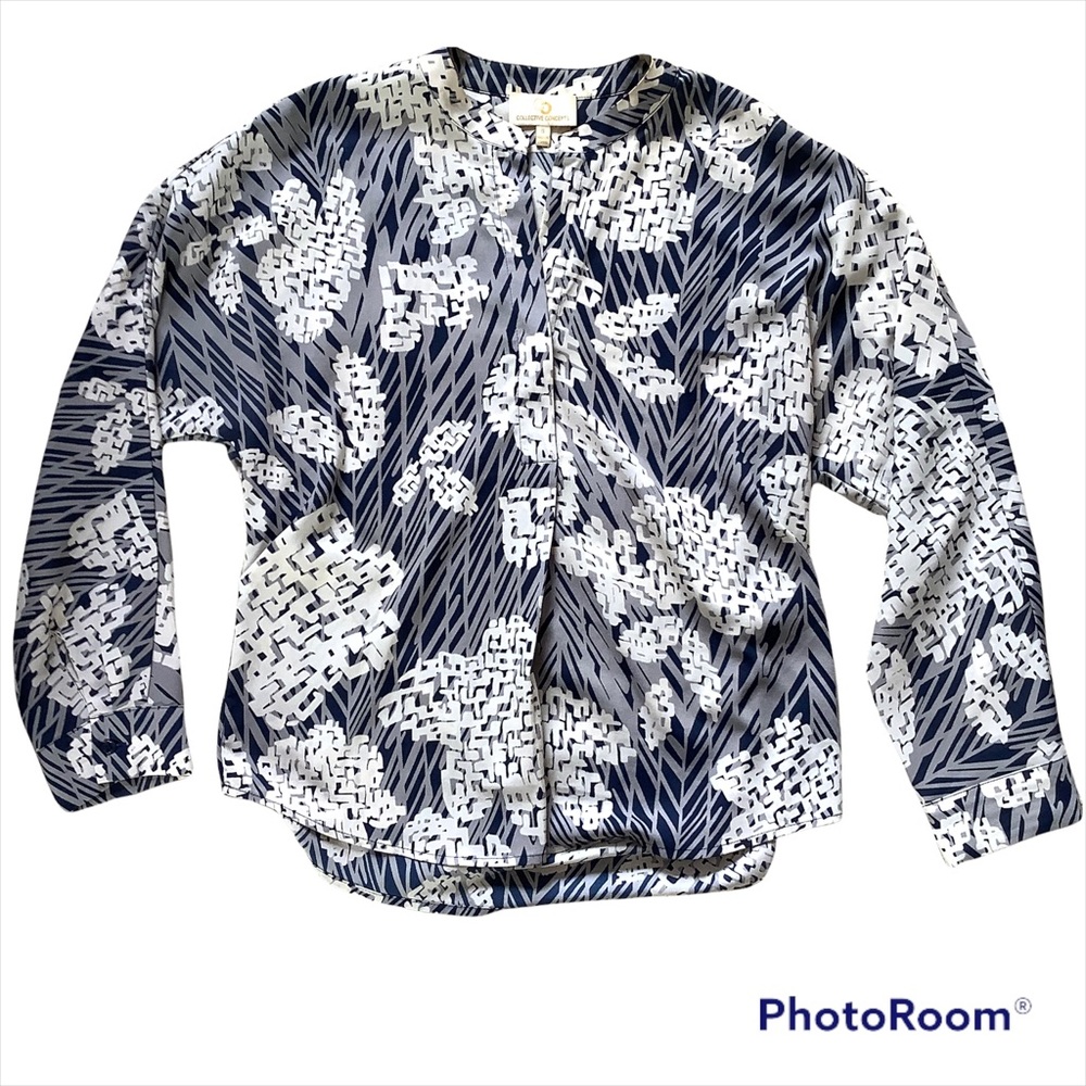 Collective Concepts Womens Long Sleeve Sheer Blouse S